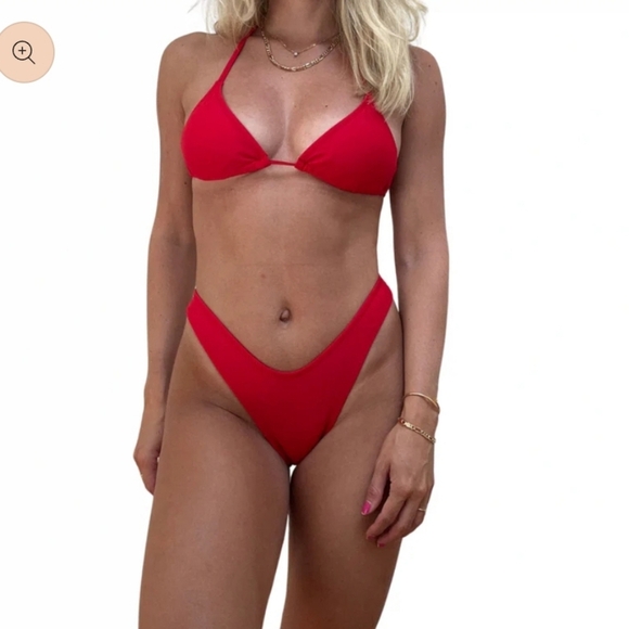 NWT Jimmi SwimCherry Bomb Set with matching sarong & scrunchie sz small - Picture 2 of 7